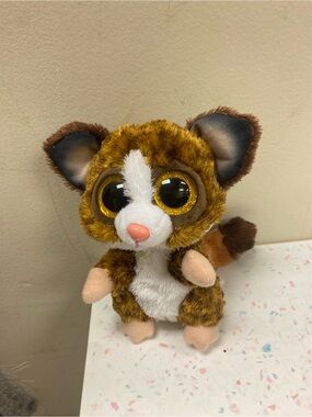 Ty Glitter-Eyed Brown and White Plush Small Pet